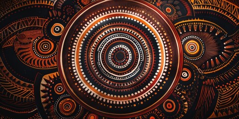 Fototapeta premium Colorful abstract painting with many circles and swirls. The painting is full of different colors and patterns, creating a sense of movement and energy. The overall mood of the painting is vibrant
