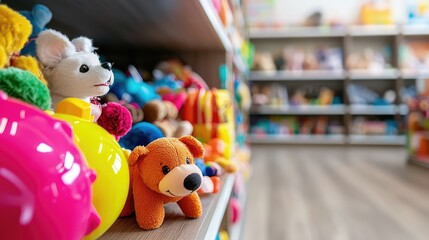 Fototapeta premium Colorful Pet Supplies in Aisle of Store