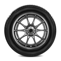 Obraz premium Car wheel and tire, Aluminum wheels, isolated on white background.