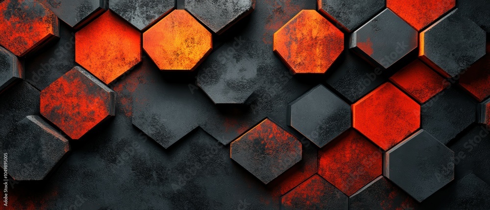 Poster vibrant graphic design of hexagonal patterns a bold exploration of color and form