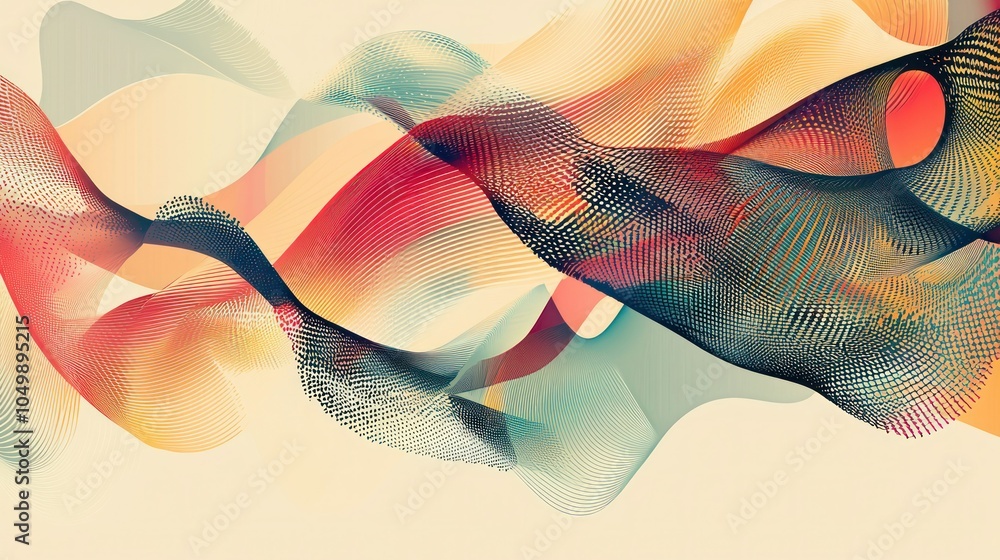 Poster an abstract vector design featuring flowing lines and shapes that represent joy and celebration, per