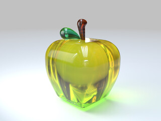 3D Illustration of a Green Apple Gummy