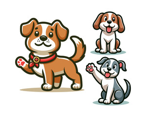 Fototapeta premium Dog Cartoon Logo Icon Vector Illustration.