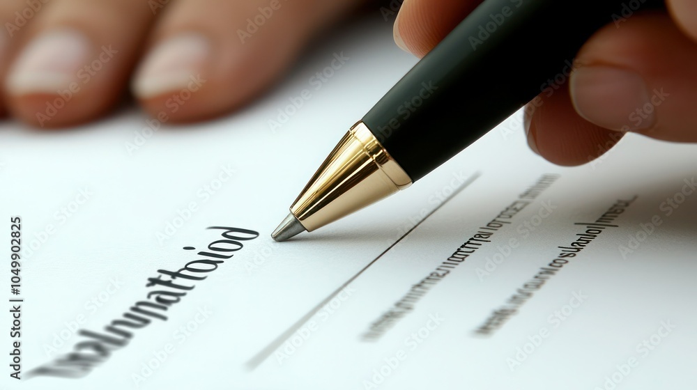 Aufkleber a close-up of a contract being signed between a business and a client, emphasizing the importance of