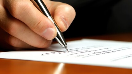 A close-up of a new client signing a contract, emphasizing the beginning of a fruitful partnership