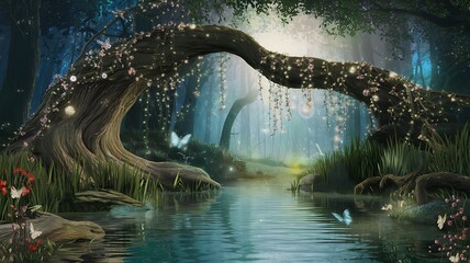 Fototapeta premium Enchanted Forest Stream