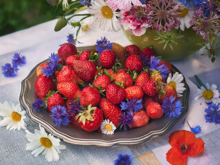 strawberries on a plate