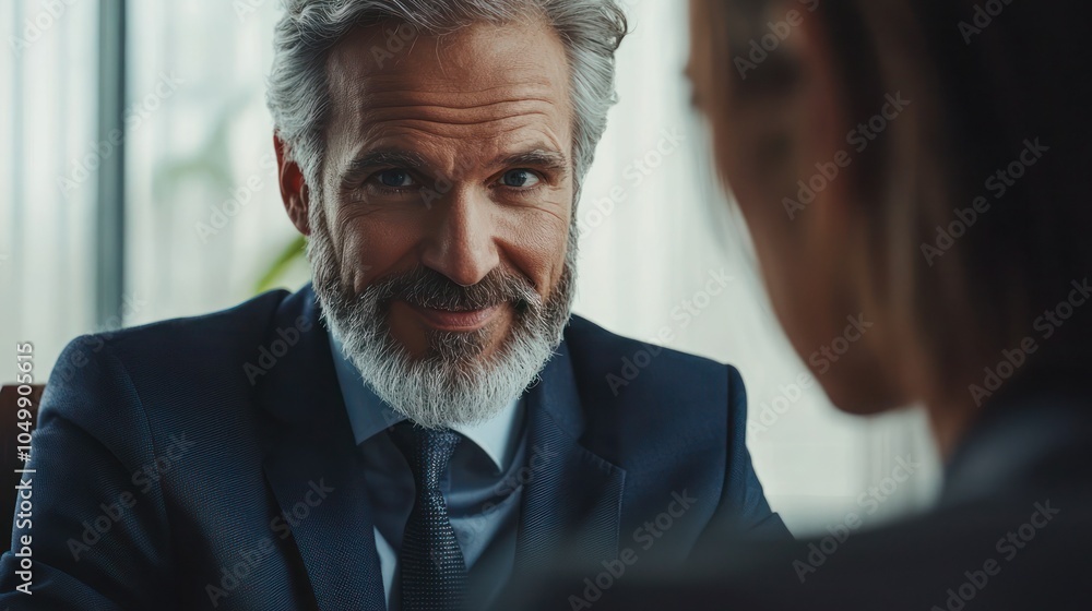 Poster a close-up of an advisor providing personalized recommendations to a client in a comfortable office 