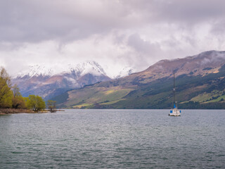 Lake Wakatipu with Sailing Boat