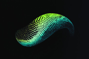 Fototapeta premium Flowing dots particles wave pattern 