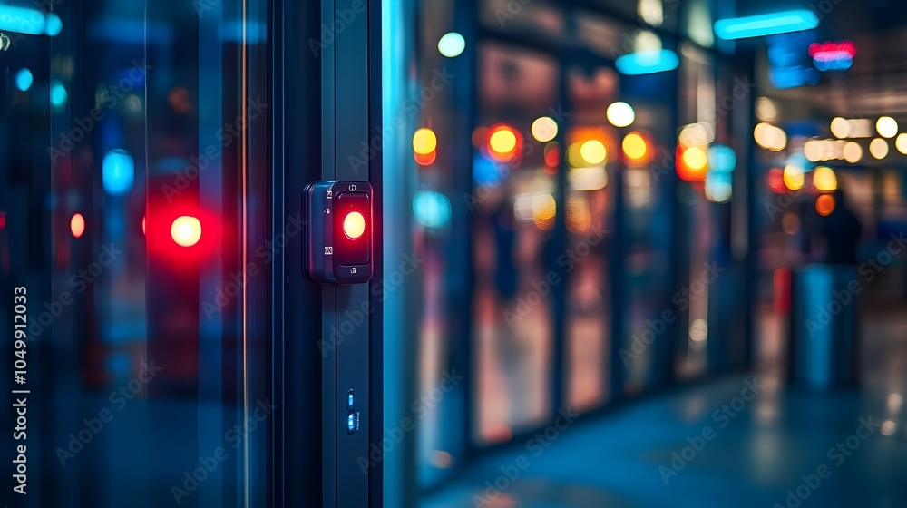 Aufkleber security gate sensors detecting rfid tags at retail store exit for high-tech theft prevention