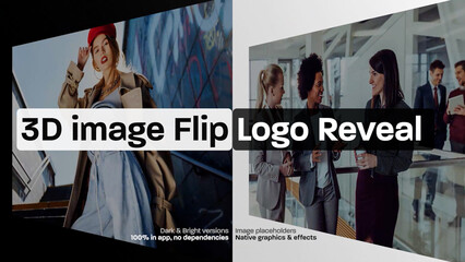 3D Image Flip Logo Reveal , Clean and Modern Logo Intro