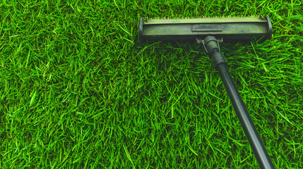 Lawn Aerator on Green Grass, tool, gardening, landscaping, yard, outdoor