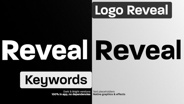 Text KeyWords Logo Flip Reveal, Clean and Modern Logo Intro