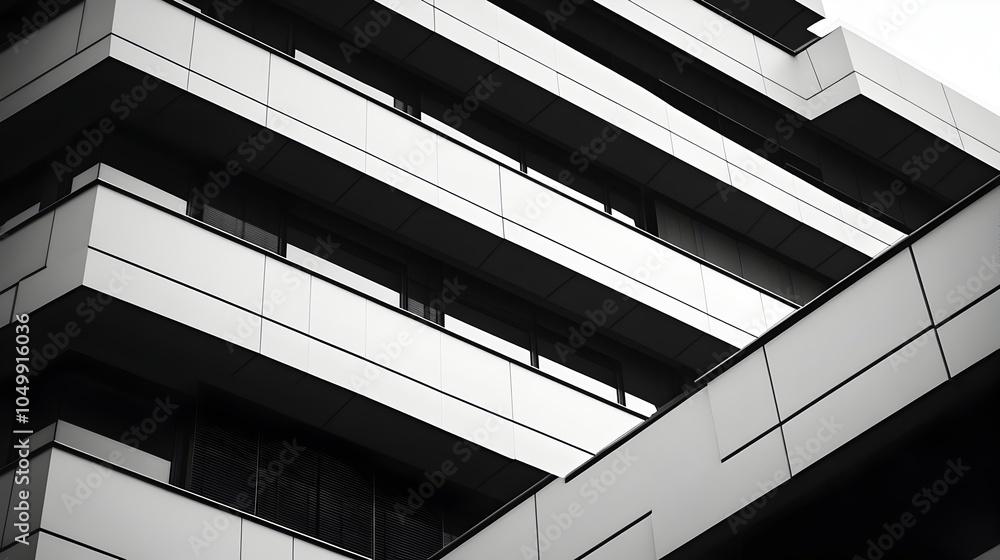 Poster minimalist architecture with sharp edges and clean lines depicting efficiency and corporate