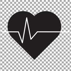 Lifeline icon vector. Heart beats line icon. Cardiogram line icon, sign. Heart pulse silhouette, icon, symbol. Vector illustration.