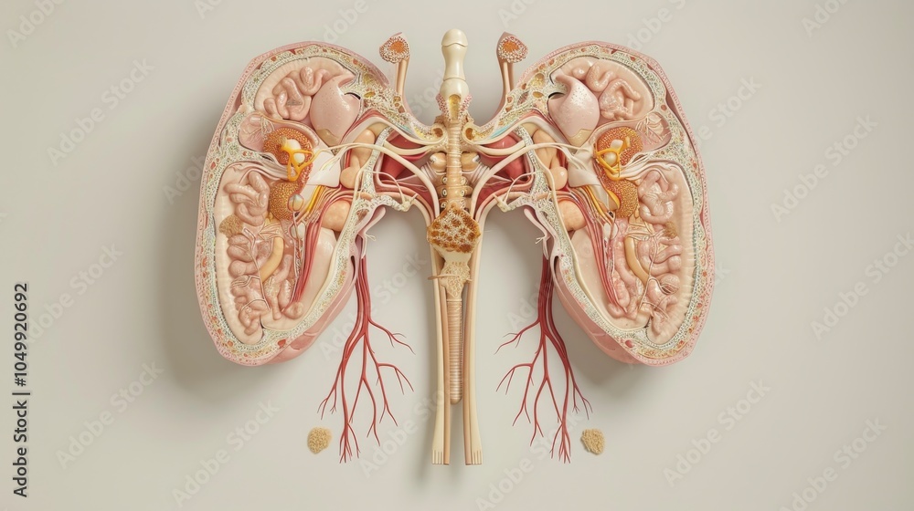 Aufkleber a detailed illustration of the human reproductive system with highlighted organs and reproductive pa