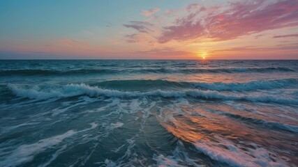 Obraz premium sunrise, sunset, sunrise on the sea, sunset on the sea, sunset over the ocean, sunrise over the ocean, waves