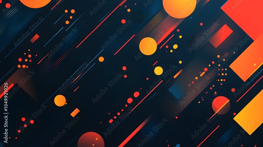 Aufkleber dynamic geometric shapes expanding and overlapping on dark background,symbolizing growth and
