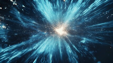 Fototapeta premium Expansive Digital Explosion of Luminous Particles Radiating Infinite Possibilities