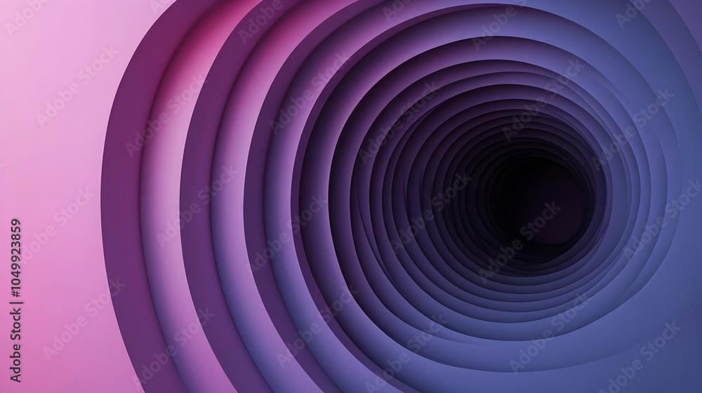Poster Expanding Geometric Shapes in Concentric Circles on Minimal Gradient Background