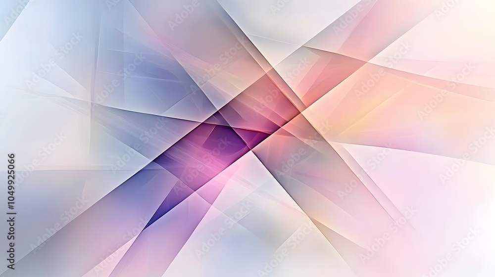Poster elegant and light geometric 'x' overlapping layers in pastel tones abstract design