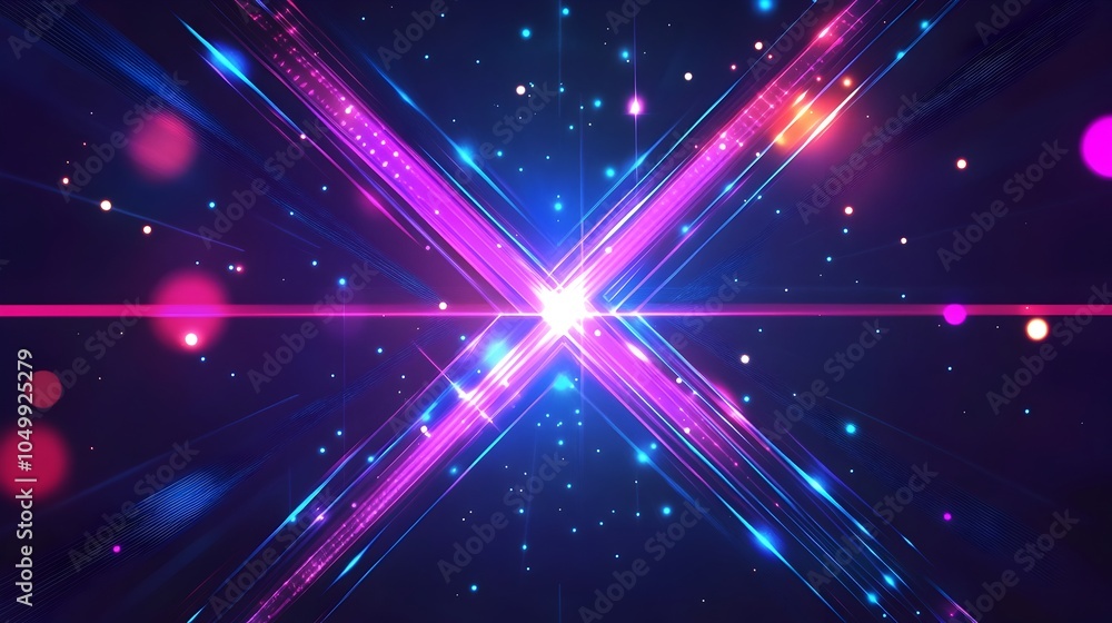 Aufkleber captivating digital x design with intersecting neon lines and glowing effects