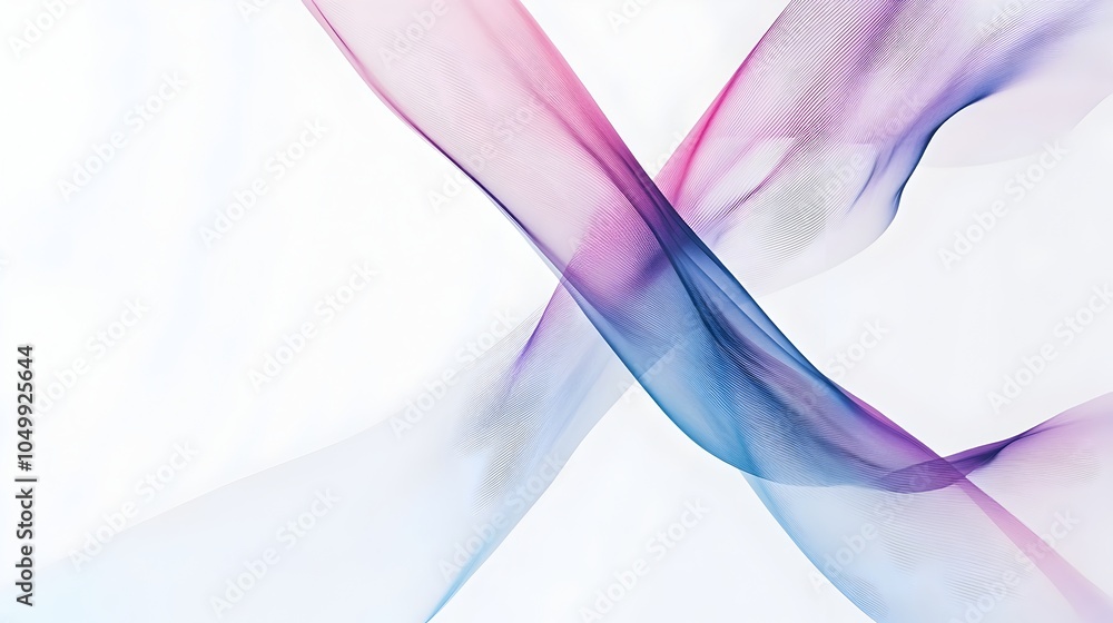 Poster soft pastel gradient intersecting flowing lines in abstract 'x' design