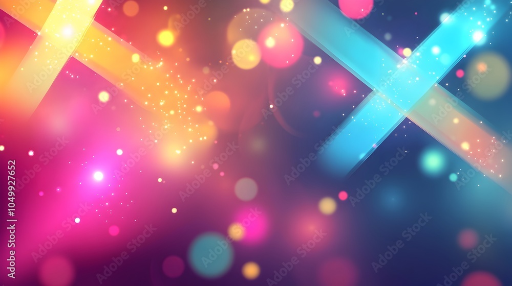 Aufkleber captivating glowing x-shaped overlapping design against vibrant gradient background