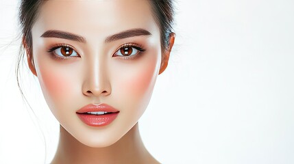 Fototapeta premium Radiant beauty with flawless makeup and glowing skin