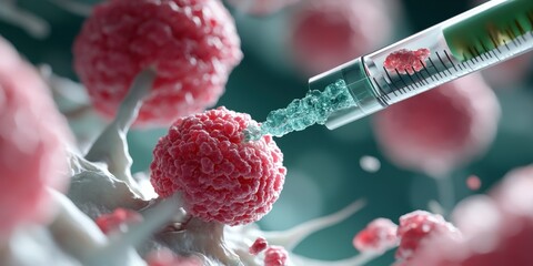 3D Medical Illustration of Lung Biopsy   Cancer Research and Treatment