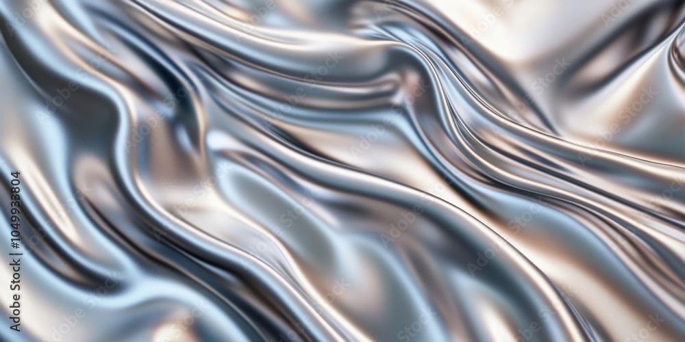 Poster this is a modern abstract background that features smooth and shiny metallic waves presented in eleg