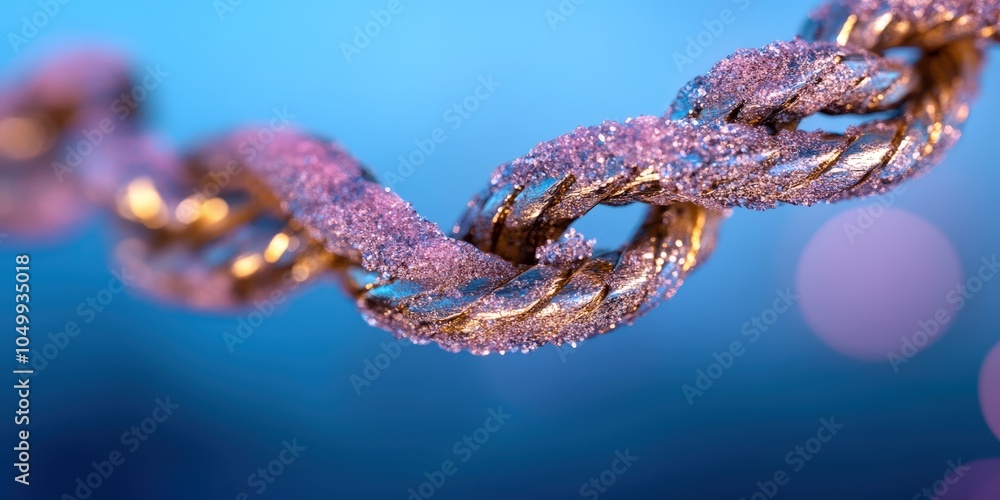 Aufkleber abstract twisted metal chain with crystal texture connection link unity network abstr