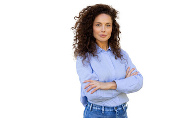 Confident Latina woman with a successful professional presence