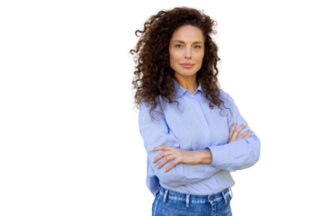 Confident Latina woman with a successful professional presence