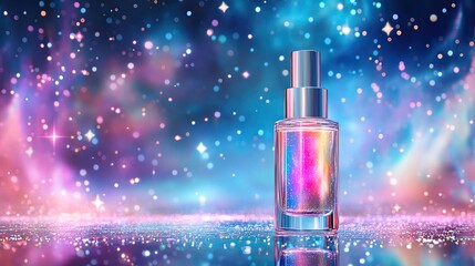 Radiant Skincare Product on Sparkling Background