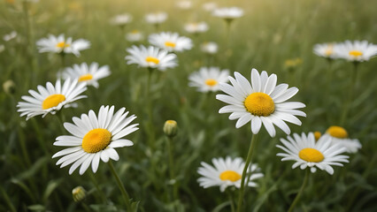 Fototapeta premium daisies in the grass Blühende Buschwindröschen, Anemone nemorosa