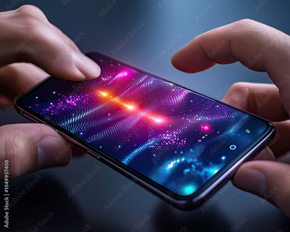 Aufkleber modern smartphone display with colorful graphics