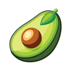 Avocado Fruit Cartoon Icon Concept. avocado isolated on background.