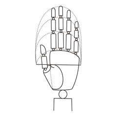 Hand Anatomy with Joint Structure and Movement Guide Vector

