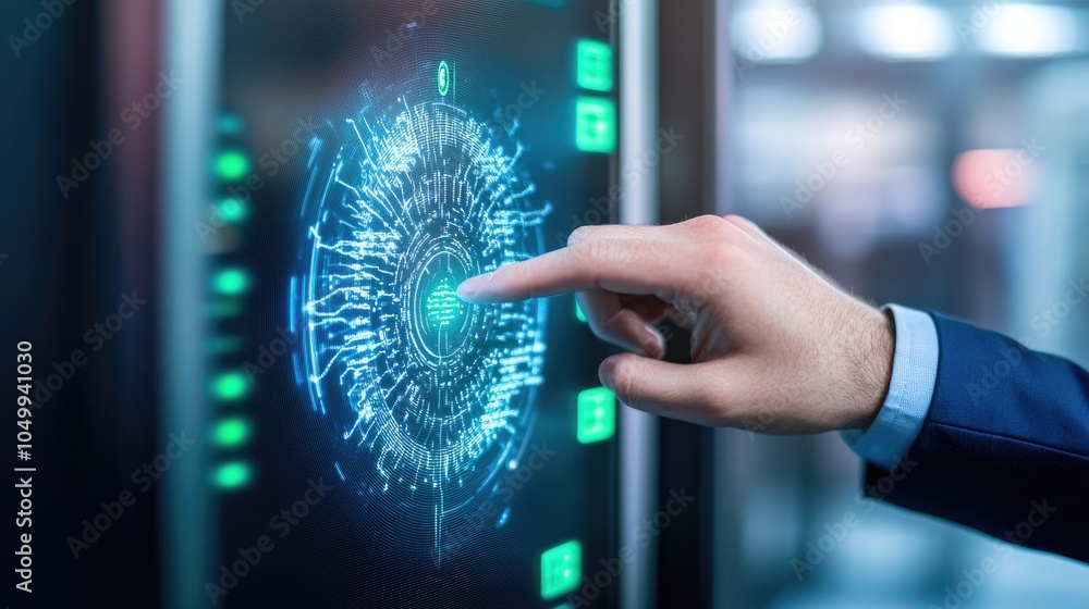 Poster biometric authentication interface with user interaction