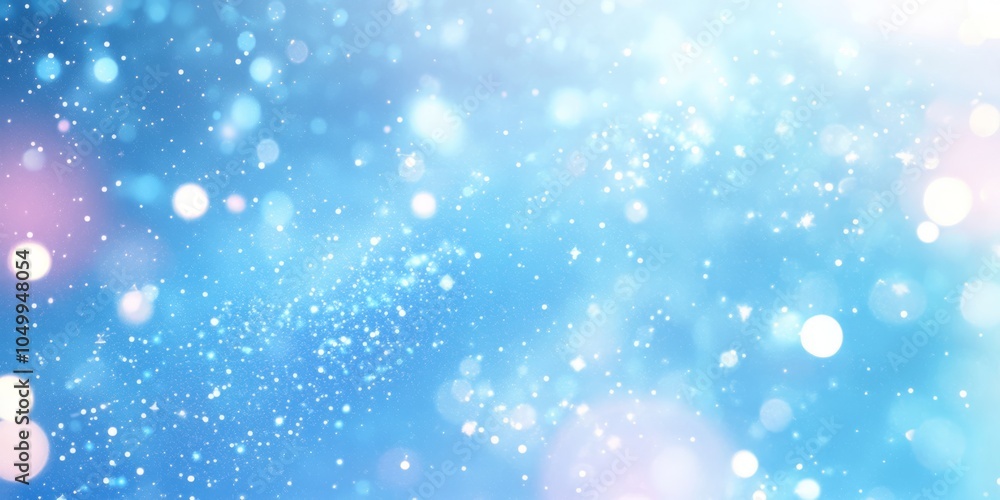 Poster a shimmering light blue background that is filled with countless sparkling dots, creating a truly ma