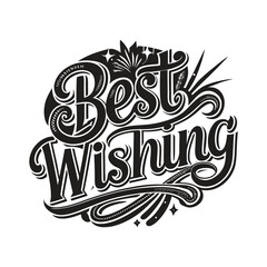 Best Wishes lettering Vector Illustration