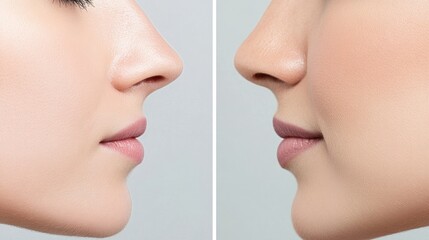 Obraz premium Close-up Comparison of Patients' Nose Profiles