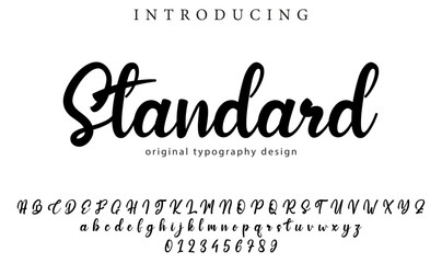 Standard Font Stylish brush painted an uppercase vector letters, alphabet, typeface