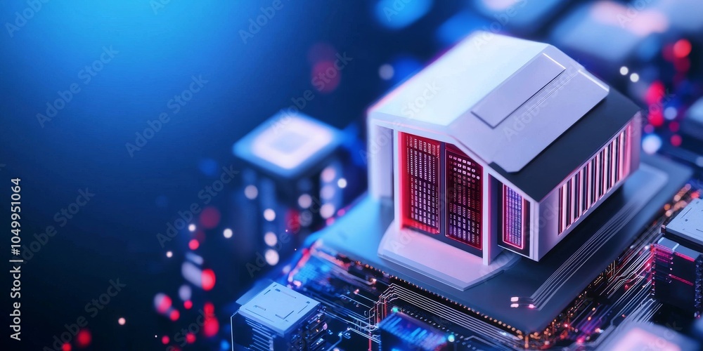 Poster exploring the future of technology with advanced data center architectures and designs