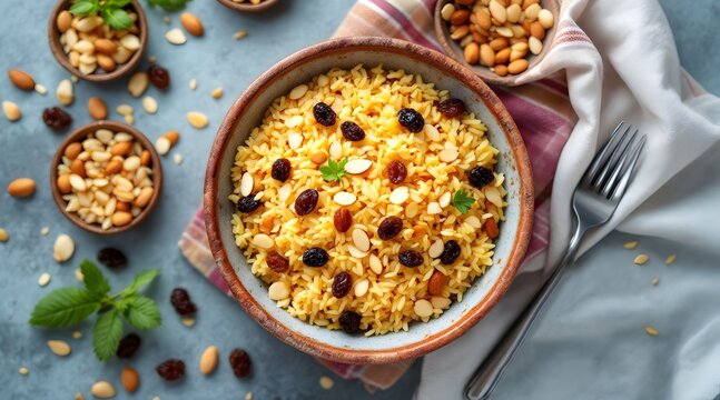 Arroz con Pasas y Almendras, Cuban Rice with Raisins and Almonds (Cuban Cuisine)