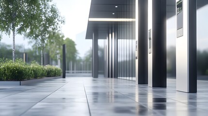 Detailed View of Modern RFID Scanner Sensors in Entrance Gate with Smooth Edges and Glossy Surface