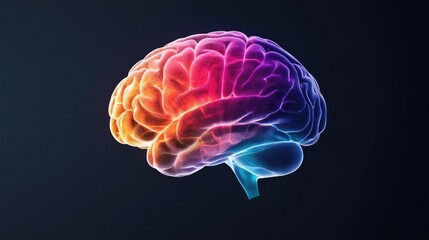 Colorful 3D MRI Scan of the Brain