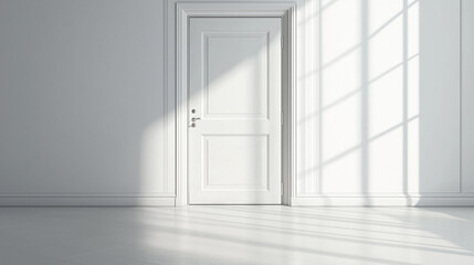 Fototapeta premium white door of white room 